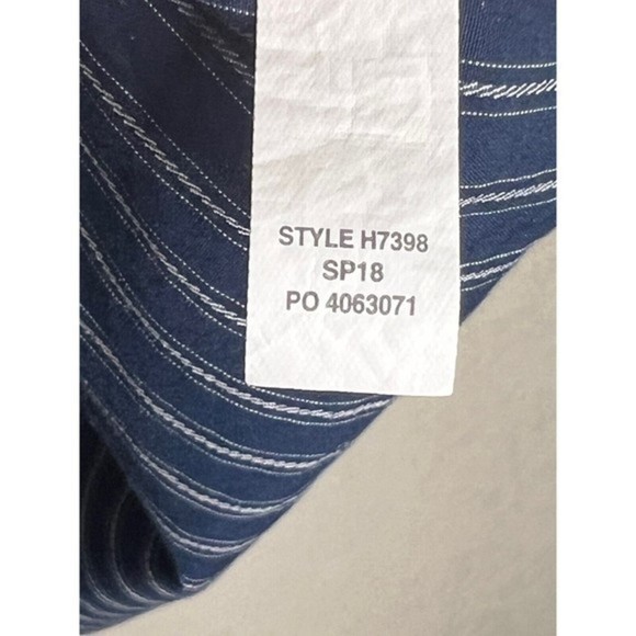 Madewell Fable Top Embroidered Stripe Popover Navy Short Sleeve Cotton XS H7398 - Picture 6 of 8